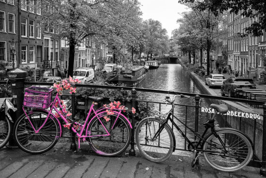 _DSC3643 Amsterdam bloemversierde fiets op brug 02102024 zw kl 2 web 1920 x